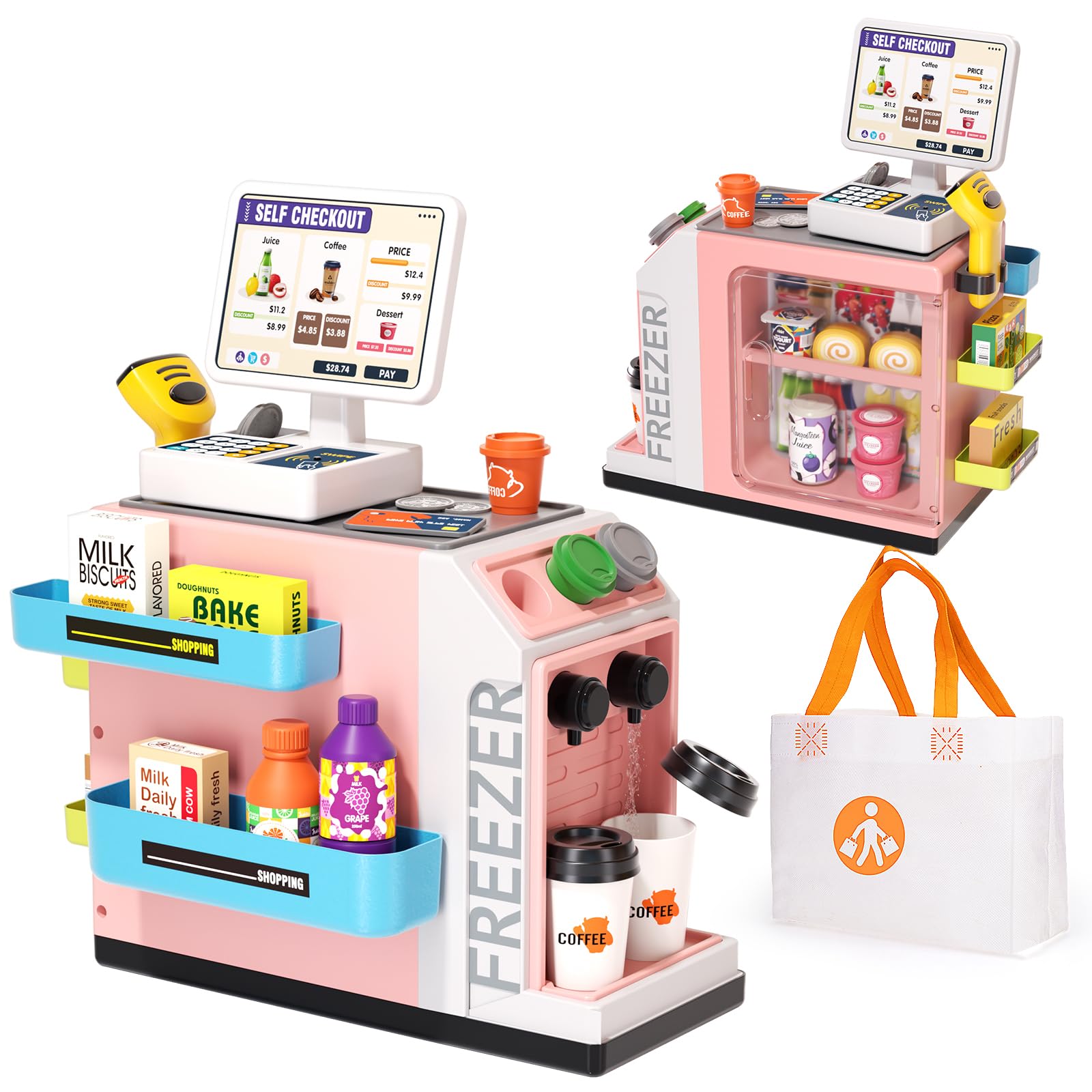 Amazon.com: Jovow 48-Piece Pretend Play Cash Register Toy Set for